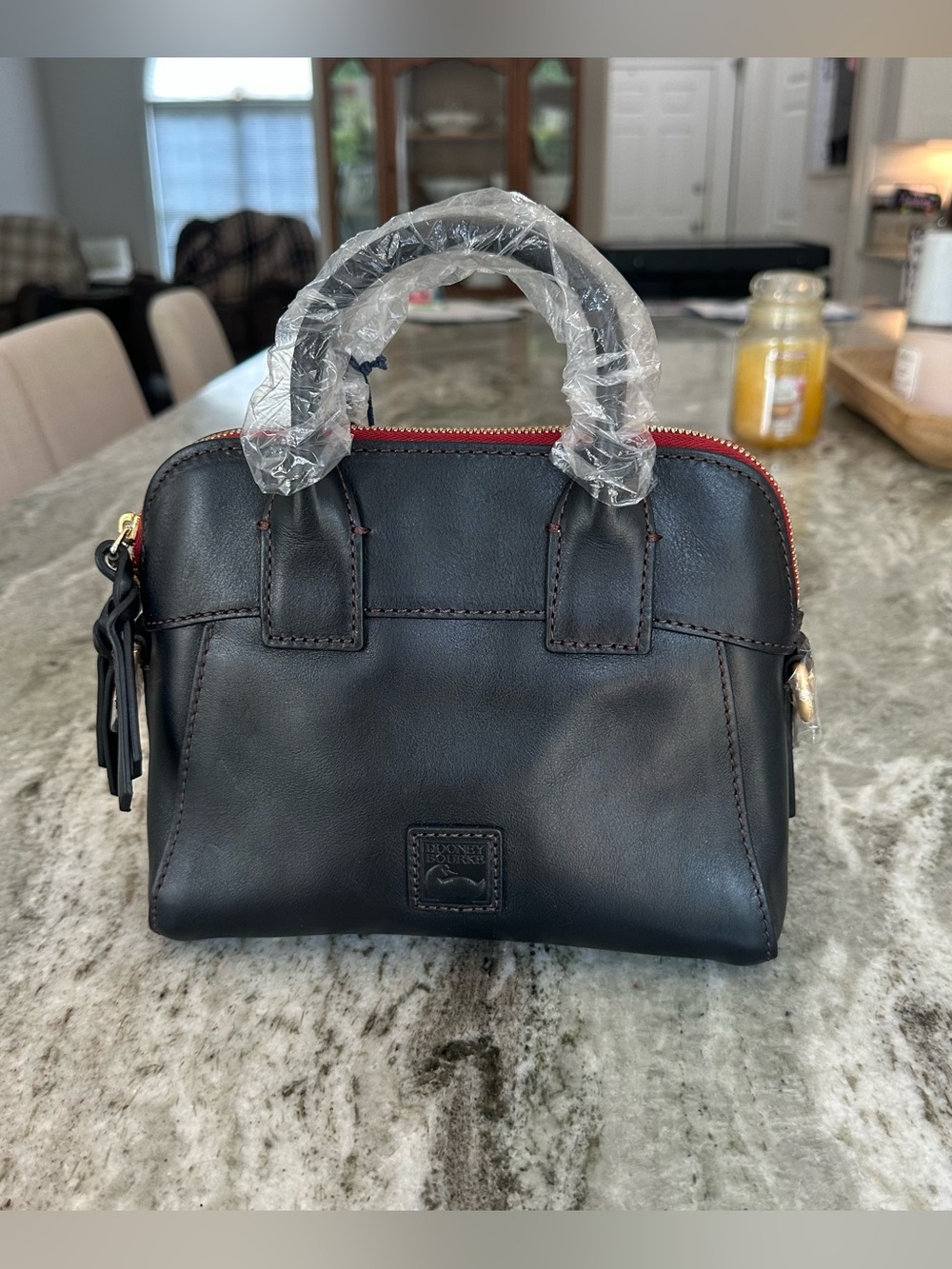 Dooney & Bourke Mini Cameron Crossbody Black Florentine Leather Satchel New